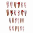 thumbnail image 4 of Press on Nails - Long Stiletto Glue on Nails with Goth Red Black, Acrylic Gothic Vampire Design 24 pcs, 4 of 8