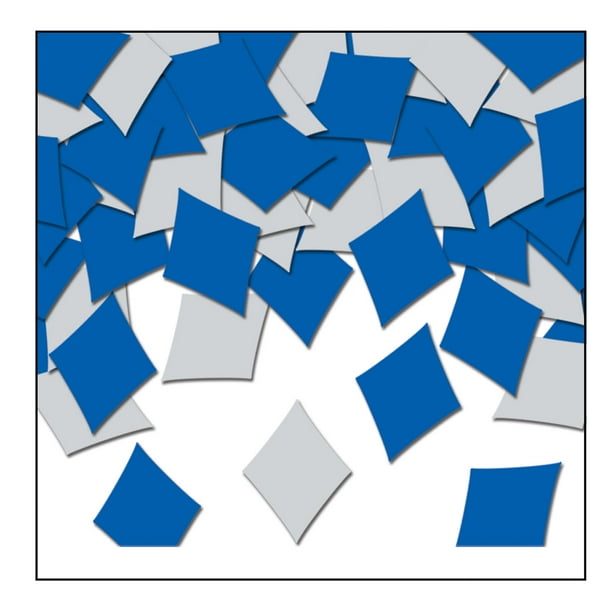 Beistle Gray Diamonds Cutout Plastic Confetti-1 Pack /.5oz, Blue/Silver