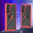thumbnail image 4 of SaniMore Case for Samsung Galaxy S23 2023 Release, Rugged PC Backplane Shockproof TPU Bumper 360° Rotatng Ring/Kickstand Anti-drop Heavy Duty Protective Case For Samsung Galaxy S23, Red, 4 of 5
