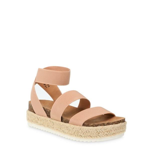 Time and Tru Time and Tru Women's Flatform Sandals, Wide Widths
