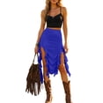 thumbnail image 5 of Wxolcjlv Womens Ruffle Asymmetrical Midi Skirt High Waist Slit Skirts, 5 of 9