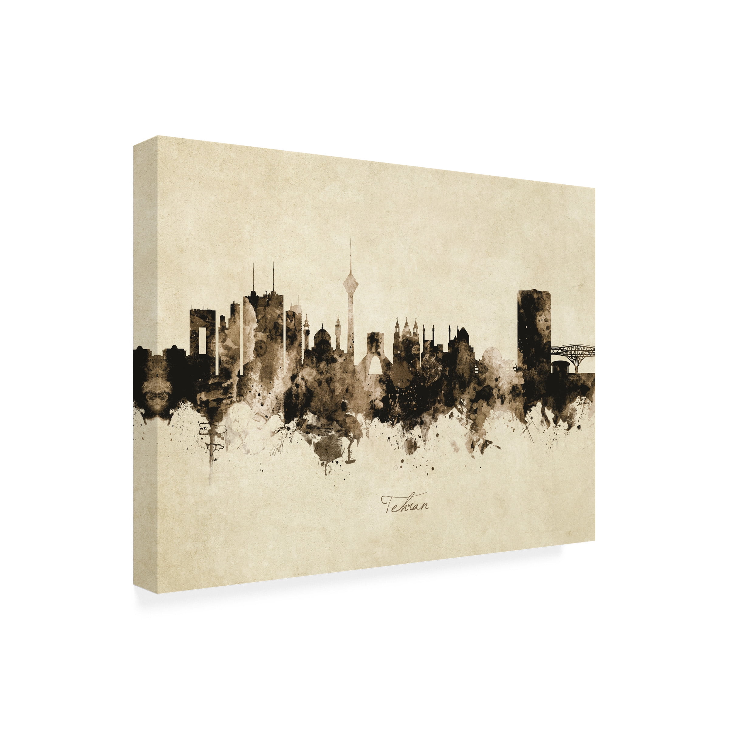 Michael Tompsett 'Tehran Iran Skyline Vintage' Canvas Art