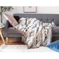 thumbnail image 4 of (Geometric Patterns, 130x180cm) Sofa Blanket with Pompom, Couch Throws, Knitted Blanket, Aztec Ethnic Style Blanket, for Home, Office, Travel, Camping, 4 of 5
