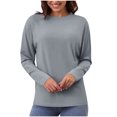 thumbnail image 2 of Neewe Women's Casual Long Sleeve Tops Crew Neck Round Hem Loose T-Shirts Tunic Tops Fall 2025, 2 of 7