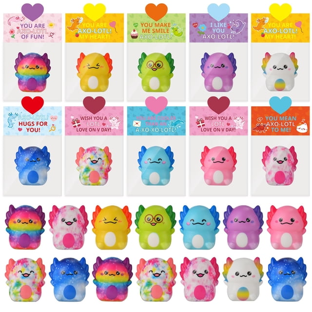 Squishy Fidget Toys YBSOP Axolotl Slow Rising, paquete de 24 unidades para niños