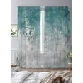 thumbnail image 3 of Vintage Teal Sheer Curtains 108 Inches Long 2 Panels White Gradient Mottled Abstract Modern Art Light Filtering Semi Sheer Window Curtains Drapes for Bedroom Living Room 52"x108", 3 of 7