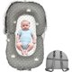 thumbnail image 1 of Tumbona de bebé, plegable, portátil, impermeable, para bebé de 0 a 24 meses, almohada de apoyo para entrenamiento y asientos, mochila transpirable de doble uso para el hogar y viajes (gris), 1 of 5