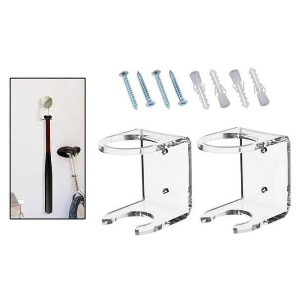 2 uds soporte de béisbol pantalla Vertical montaje en pared estante de almacenamiento soporte de bate de béisbol soporte de softball organizador claro Macarena Soporte de pared para béisbol