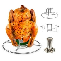 sunsanly Stainless Steel Chicken Rack for Grill Oven Beer Can Chicken Holder Stand Food Grade Vertical Roaster for Outdoor Indoor Cooking