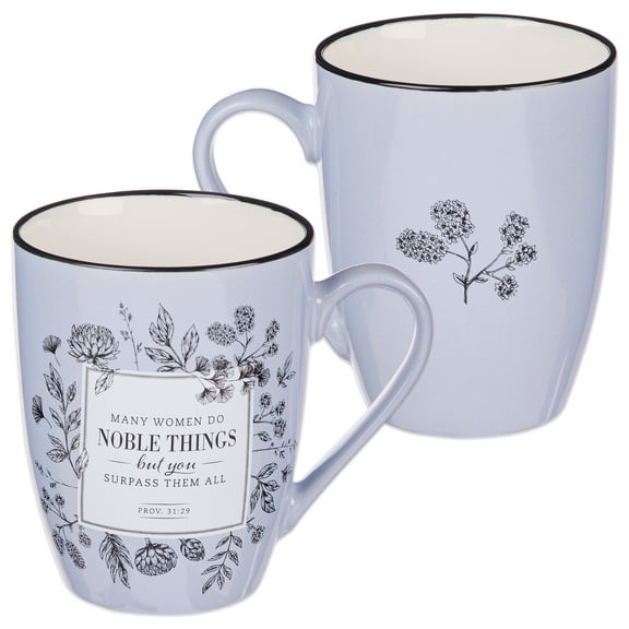 Christian Art Gifts Inspirational Microwave/Dishwasher Safe Coffee & Tea Scripture Mug: Many Women Do Noble Things Encouraging Proverb Bible Verse, Novelty Drinkware, Lavender Purple & White, 12 oz.