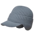 thumbnail image 1 of Visor Hat Windproof All Match Comfortable Ear Protection Knitted Hat for Men, 1 of 10