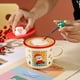 thumbnail image 5 of Taza navideña de cerámica de Papá Noel de 400 ml con tapa de silicona | Taza navideña para café y té | Regalo festivo para adultos y niños | Vaso duradero para celebraciones invernales, 5 of 6