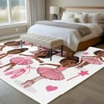 thumbnail image 5 of Pink Ballet Dancer Large Area Rugs for Bedroom Living Room, Non Slip Carpet Bedside Rug, Cute Cartoon Girls Bow-knot Love Star Rectangular Floor Cover Kitchen Accent Rug 8'x10' for Dining Room/Office, 5 of 9