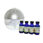 EcoGecko Earth Globe Glowing Water Air Washer and Revitalizer, Water Based Air Purifier Humidifier Aromatherapy Air Cleaner Oil Diffuser with 4 Pack 100% Natural Pure Essential Oils,