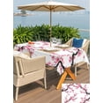 thumbnail image 5 of Outdoor Tablecloth with Umbrella Hole for Patio/Picnic/Party/Camping, Pink Flowers Waterproof Table Cloth Rectangle Table Cover Washable, Pink Blossoms Botanical Floral Branches (60"x 84"), 5 of 8