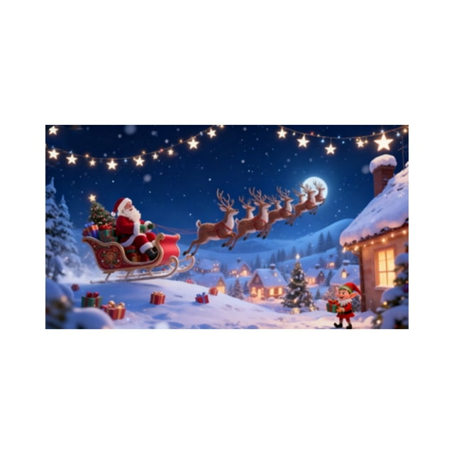 Gran pancarta para puerta de garaje exterior para la temporada navideña Cartel de bienvenida festivo para colgar en el porche delantero del jardín con Papá Noel, renos, muñeco de nieve y felicita...