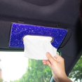 thumbnail image 5 of Caja de toallas de papel para visera de coche Cajón de papel de coche Juego de cajones de papel de coche Taladro completo para mujer decoración interior de coche (azul), 5 of 5