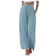 thumbnail image 1 of Pantalones palazzo de lino de cintura alta y pierna ancha para mujer - Pantalones de playa con cordón - Tallas S-3XL, 1 of 5