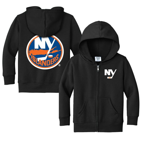 Toddler Chad & Jake Black New York Islanders Logo Full-Zip Hoodie Jacket