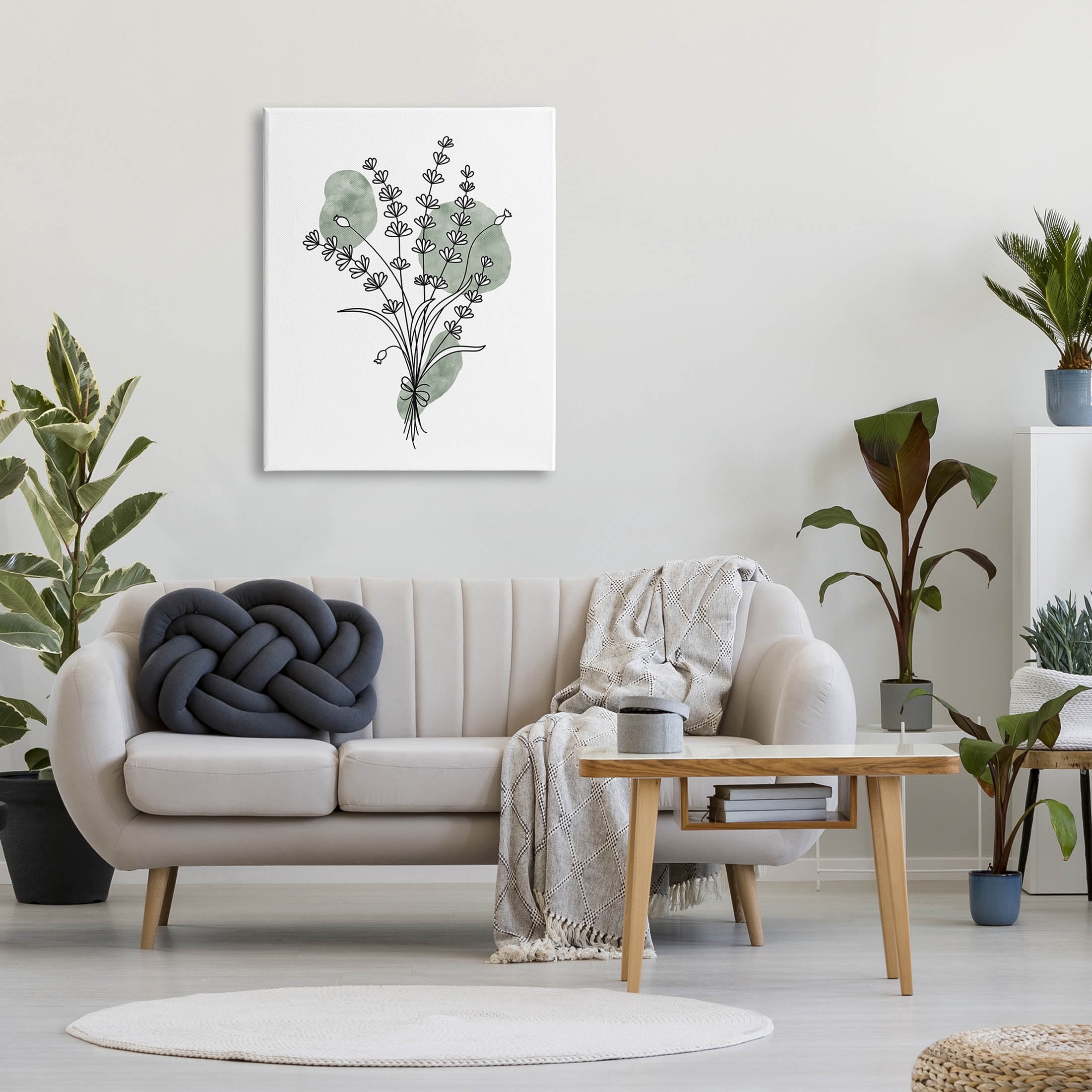 Stupell Industries Wildflower Outline Sprigs Graphic Art Gallery Wrapped Canvas Print Wall Art, Design by JJ Design House LLC
