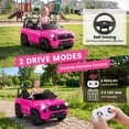 thumbnail image 6 of 24V Ride On Car for Kids, Licensed Toyota Tacoma 2 Seater Battery Powered Ride On Truck Toy with Remote Control, 4 Wheel Suspension, Colorful Lights, Music, Electric Car for Boys Girls 3–8, Pink, 6 of 12