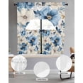 thumbnail image 2 of Botanicals Flower Swag Curtains for Living Room/Bedroom Windows, Watercolor Blue Plant Eucalyptus Kitchen Curtains and Valances Set 36 Inch Length, Light Filtering Swags Valance Curtain Panels, 2 of 5