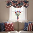 thumbnail image 4 of Independence Day Tie Up Valances Curtain, Adjustable Kitchen Retro American Flag Stripe Stars Patriotic Valances for Windows Decor, Rod Pocket Short Curtains Set for Bedroom/Bathroom, 42"x12", 4 of 9
