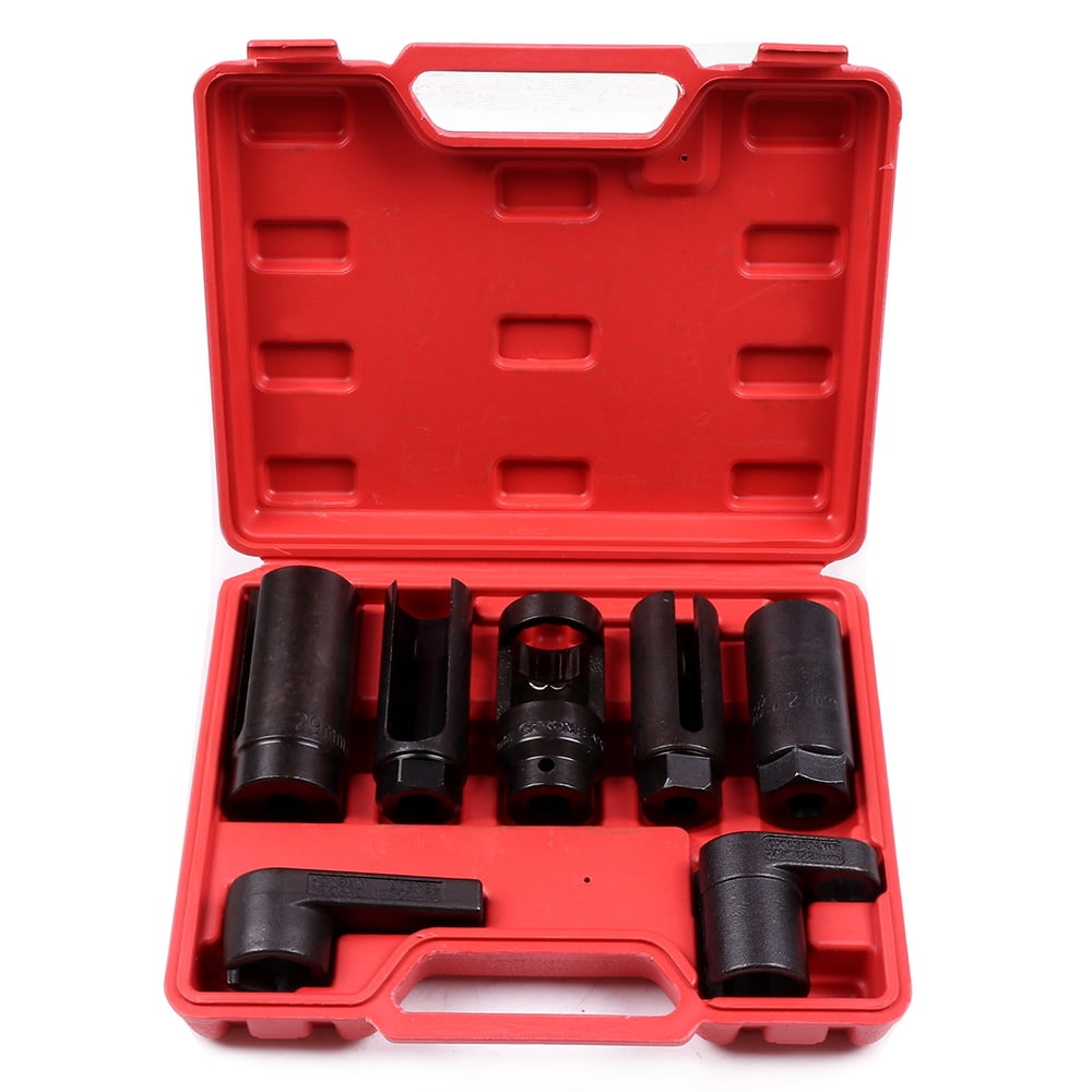 SCITOO 7pcs O2 Oxygen Sensor Oil Pressure Sending Unit Master Sensor Socket Tool Kit With Long oxygen sensor wrench socket Fit for Most Modern Vehicles