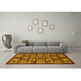 thumbnail image 3 of Ahgly Company Indoor Round Abstract Yellow Modern Area Rugs, 4' Round, 3 of 4
