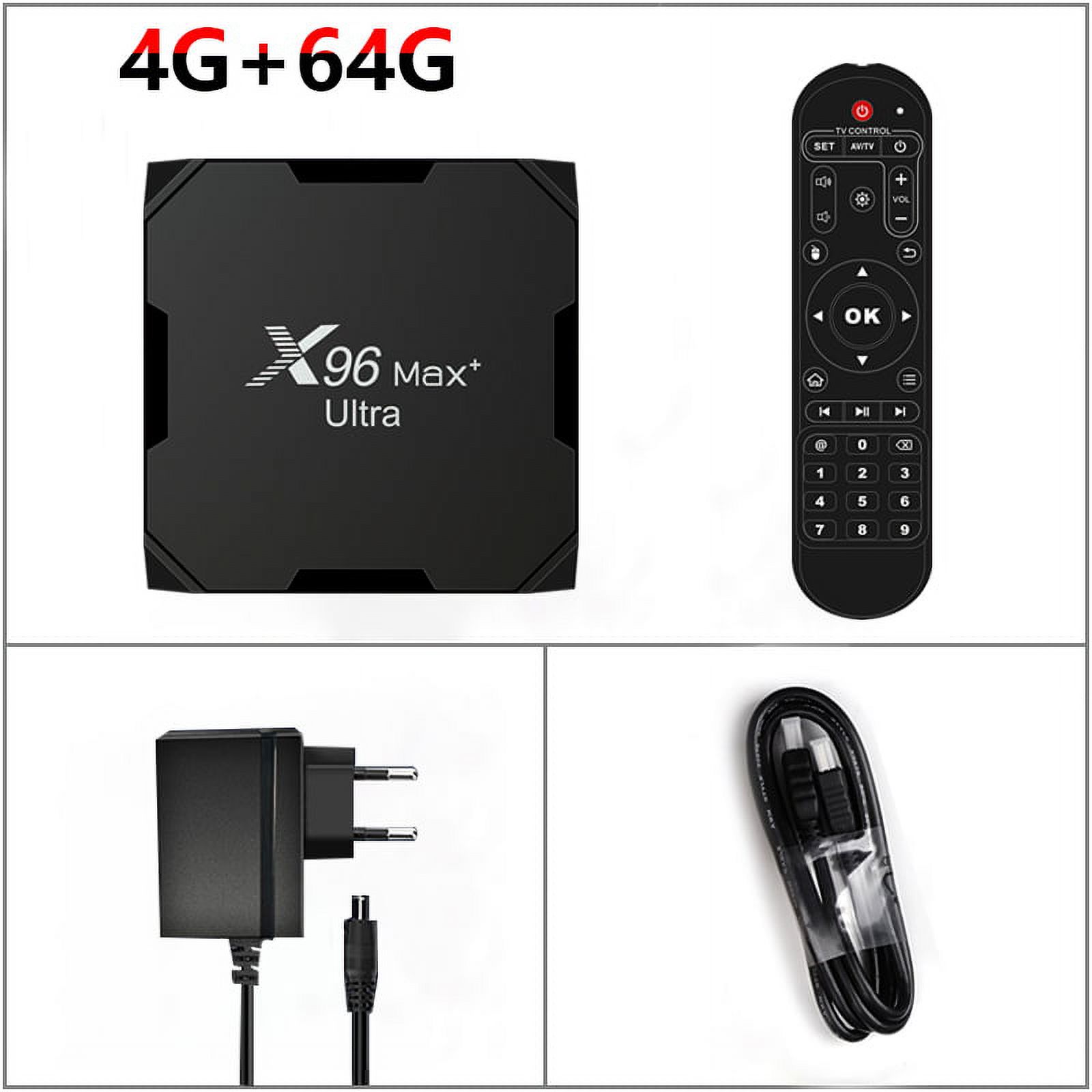 Android 11.0 Smart TV Box X96 Max Plus Ultra TV Box Dual WiFi 2.4GHz/5GHz 4GB RAM 64GB ROM 100M Ethernet LAN Support AV1 Ultra HD 8K HDR Decoding TV Box