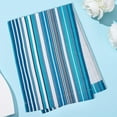 thumbnail image 2 of Sillas de playa plegables de lona con rayas azules para patio, sillas de exterior de repuesto, 115 x 43 cm, reclinables y portátiles., 2 of 7