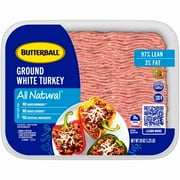 Butterball All Natural Fresh Ground Turkey, 97%/3%, 20oz, 1 Tray