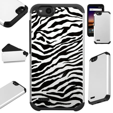 For ZTE ZFive G LTE / ZFive C / Avid 4 / Fanfare 3 / Blade Vantage / Tempo X / Tempo Go Case Hybrid TPU Fusion Phone Cover (Zebra Skin