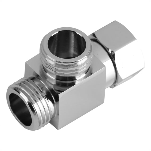 Adaptador Desviador de Latón Cromado de 3, Forma de T Montada en Brazo de Ducha para de Agua Domémico