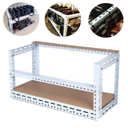 6 GPU Crypto Coin Open Air Frame Mining Rig Case Steel Shelf Set For ...
