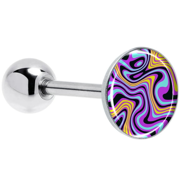 Body Candy Funky Swirls Barbell Tongue Ring Stainless Steel for Women