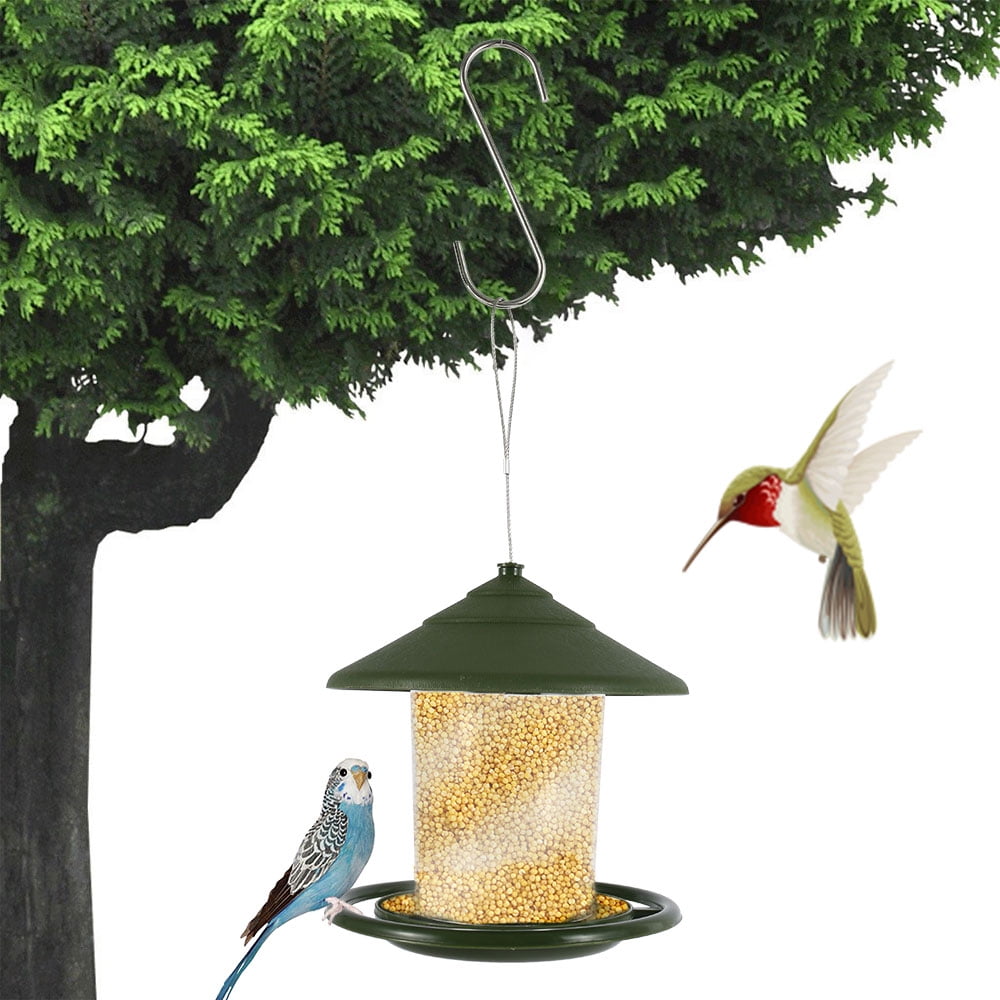 Plastic Hanging Lantern Bird Feeder Outdoor Garden Wild Bird Seed Feeder 