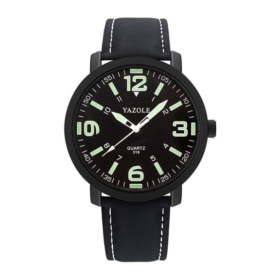 Resicozy Ladies Watches Quartz Watch for Women Round Casual Lightweight Wrist Watches Easy Reader Watch with Leather Strap Black