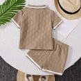 thumbnail image 5 of Ccpelsie Girls Summer Outfits 2 Piece Set Girls Short Sets Cute Ruffle Top and Bow Denim Shorts 5–12Y(Coffee,9-12 Months), 5 of 7