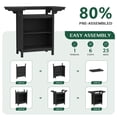 thumbnail image 6 of SERWALL Outdoor Bar Table with Storage Shelves, HDPE Bar Height Table, Patio Bar Table for Poolside, Garden, Backyard, Black, 6 of 12