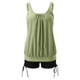 thumbnail image 4 of 2 Piece Swimsuit for Women Solid Color Stylish Ruffle Tankini Tops with Boyshorts Light Green Bathing Suits for Women XL, 4 of 6