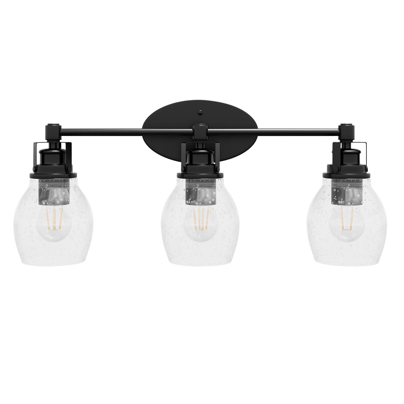 Aiwen 3-Light Black Vanity Light Wall Sconce with Clear Glass Shade, Farmhouse Bathroom Indoor/Outdoor Wall Lamp