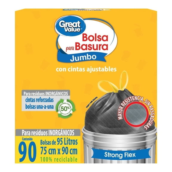 Bolsas Great Value Jumbo 90 piezas