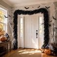 thumbnail image 5 of 6ft Black Pine Halloween Garland with 60 Lights, Artificial Norfolk Pine Wreath, Decorative Greenery Vine for Mantel, Stair, Door & Holiday Party Decoration, 5 of 8