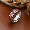 thumbnail image 2 of Titanium Steel Spider Ring With Oil Dripping Patch Design Beveled Edge Band Ring For Men Bold Patch Ring Style, 2 of 5