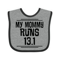 Inktastic Mommy Runs Half Marathon Boys or Girls Baby Bib