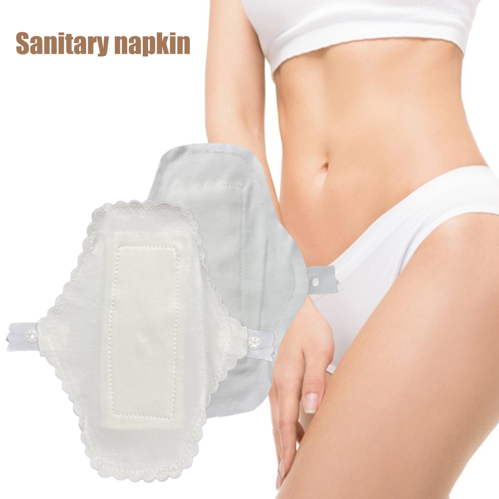 Shenmeida 2PCS Reusable Waterproof Cotton Charcoal Menstrual Pads