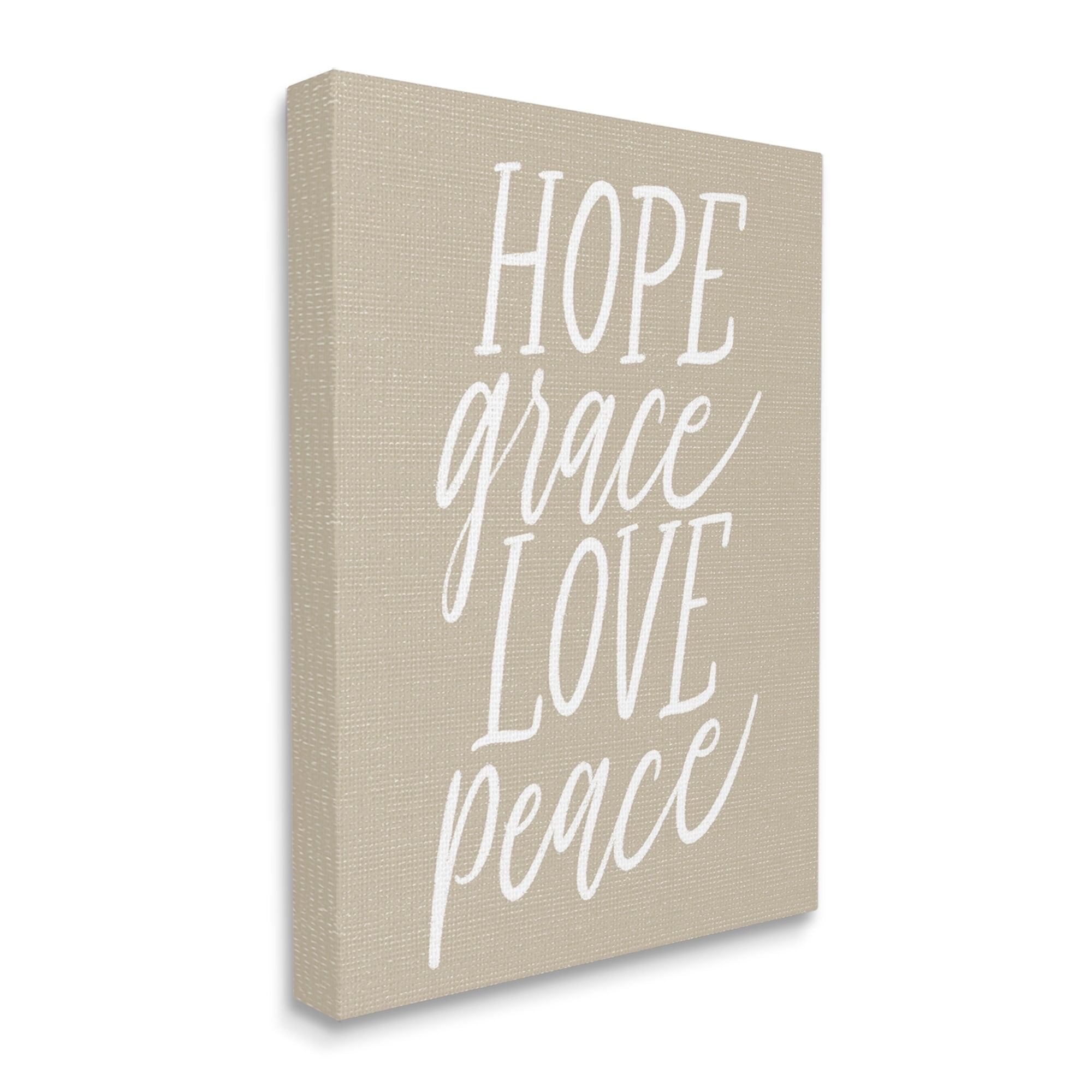 Stupell Industries Hope Grace Love Peace Grainy Patterned Sign,24 x 30, Design by Doodles.Ink.