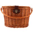 thumbnail image 1 of Panier avant en Osier pour Guidon Style Classique Marron avec Couvercle et Poignée 1 Pce, 1 of 9