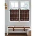 thumbnail image 2 of Rustic Botanical 2 Panel Kitchen Curtains for Small Windows, Japanese Herb on Brown Simple Art Bathroom Tier Curtain, Short Window Treatment for Bedroom/Living Room 55"x36", 2 of 6